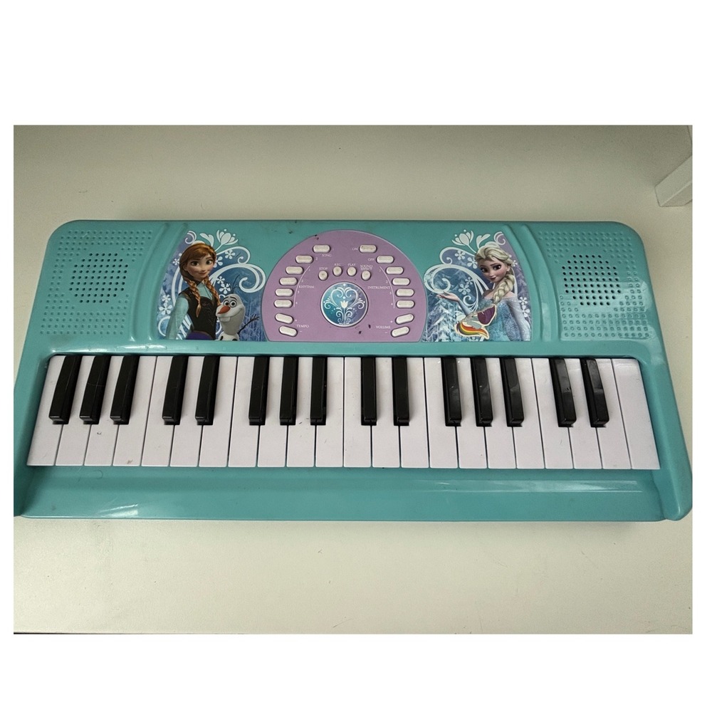 Disney Frozen Keyboard First Act Elsa Anna Olaf Toy Piano 37 Keys Teal Purple - Picture 1 of 5